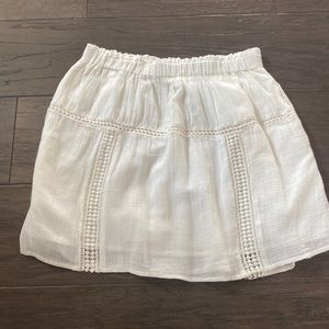 Madewell cream mini skirt.